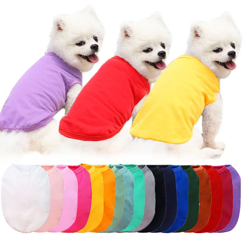 French Fighting Pet  Dog Cat Cotton Summer Vest Clothes Small Medium and Large Dog Pet Products Teddy Bichon Labrador Cloth
