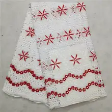 HL! ВЫСОКОКАЧЕСТВЕННАЯ нигерийская чистая хлопковая вышитое Африканское кружево ткань со стразами французская чистая кружевная ткань для женщин 5 лет! J10720