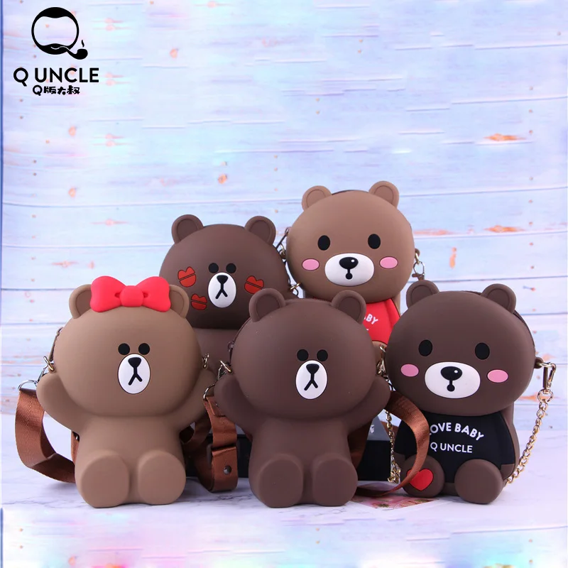 

Q UNCLE Personality Cartoon Design Fashion Silicone Messenger Bag Mini Messenger Bag Ladies Chain Purse Ladies Shoulder Bag Gift