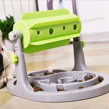 

Cat Dog Feeding Food Bowls Interactive Pet Drum Drain Slow Feeder Pet Slow Feeder Puppy Anti Choke Bowl Plastic Pet Feeder