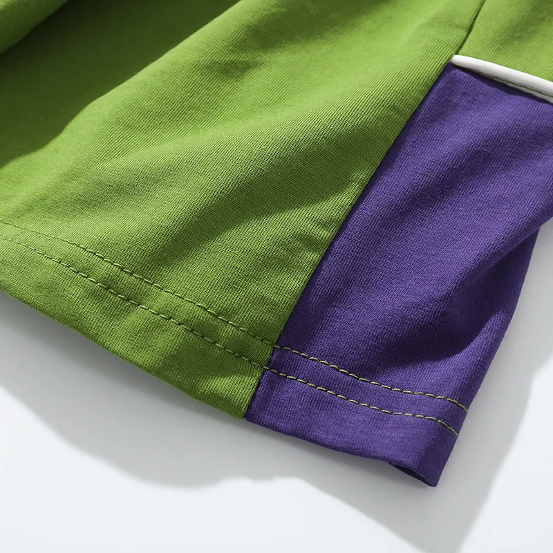 2019 Мужская футболка в стиле хип хоп цветная Лоскутная Харадзюку уличная летняя с