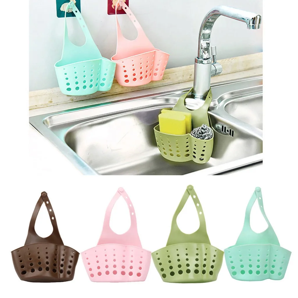 Kitchen Utensils Gadgets Portable Basket Home Hanging Drain Bag Bath Storage Tools Sink Holder Accessories #25 | Дом и сад