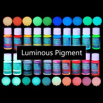 

20 Colors Glowing in Dark Epoxy Resin Pigment Kit Luminous Colorant Liquid Resin Dye Jewelry Making