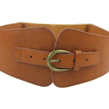 

Women Casual Elegant Totem Retro Wasitband Simple Adjustable Imitation Leather Gifts Wide Fashion Pin Buckle Waist Belt