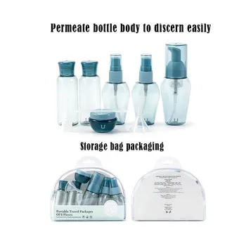 

9pc/Set PortableTravel Bottle Travel Cosmetics Bottle Set Portable Shampoo Detachable Accessories Container Perfume Empty Bottle