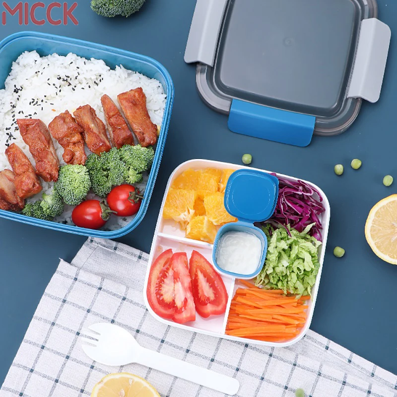 

MICCK Heated Lunch Box For Kids School With CompartmentsTableware Kitchen Food Container Microwaveable Bento Box Japanese Style