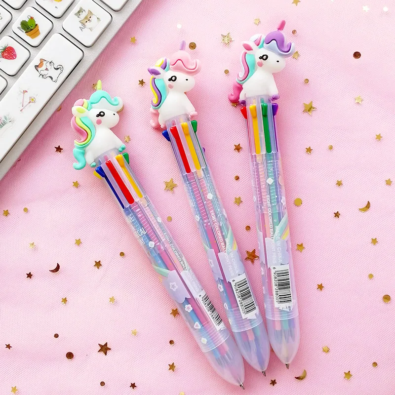 1 шт. Милая 8 Цветов шариковая ручка с рисунком единорога Kawaii мультяшная