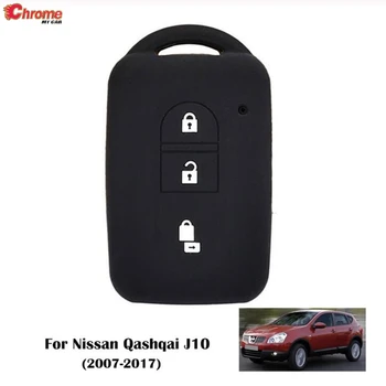 

For Nissan Qashqai / Dualis J10 2007 2008 2009 - 2017 3 Button Silicone Car Remote Key Fob Shell Cover Case Holder Car Styling