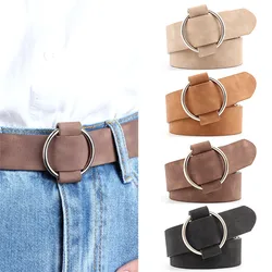 Fashion Women Lady Vintage Metal Boho Leather Round Buckle Waist Belt Waistband Accessory
