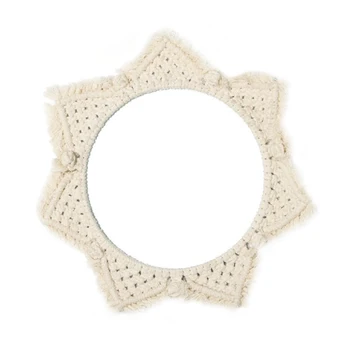 

Home Decor Hanging Dorm Apartment Handmade Baby Nursery Living Room Entryway Fringe Wall Mirror Vintage With Macrame Art Bedroom