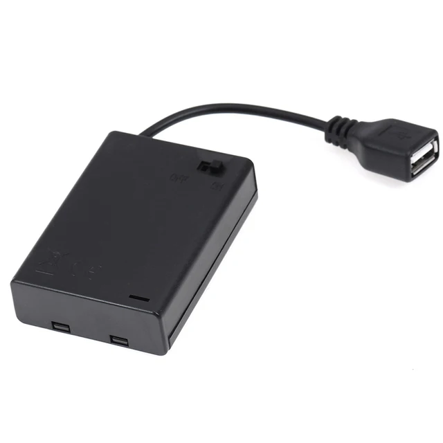 3*Aa Akkumulátordoboz Usb -Porttal Az Épületblokk Led -Es Fénykészlethez Kapcsolószerszámú Alkatrészekkel, Fekete Színű - Image 5