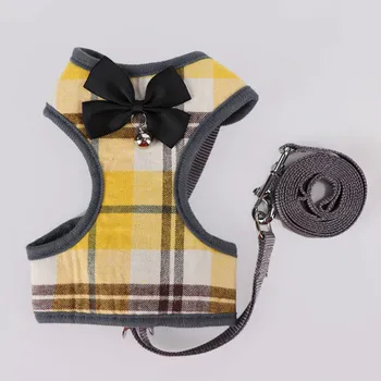 

Pets Fresh Evening Dress Traction String Doggie Breathable Mesh Cloth Bow with Timepiece Brisket Suspender Reverse Side Rope