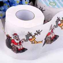 1 рулон Санта-Клаус/олень рождественские товары туалетная бумага с принтом домашняя Ванная комната Туалетная бумага ткани автомобильные бумажные полотенца