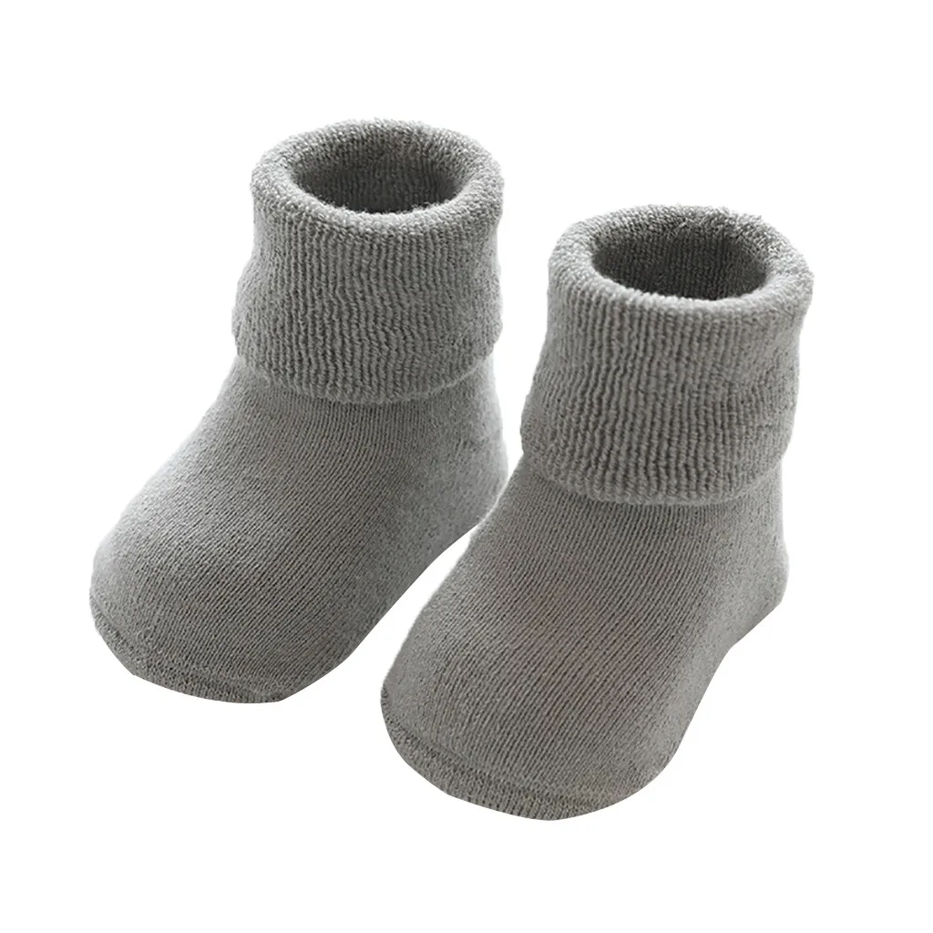 Обувь для новорожденных мальчиков и девочек с резиновой подошвой; хлопковые детские Нескользящие носки-тапочки для малышей;# p4 - Цвет: Серый