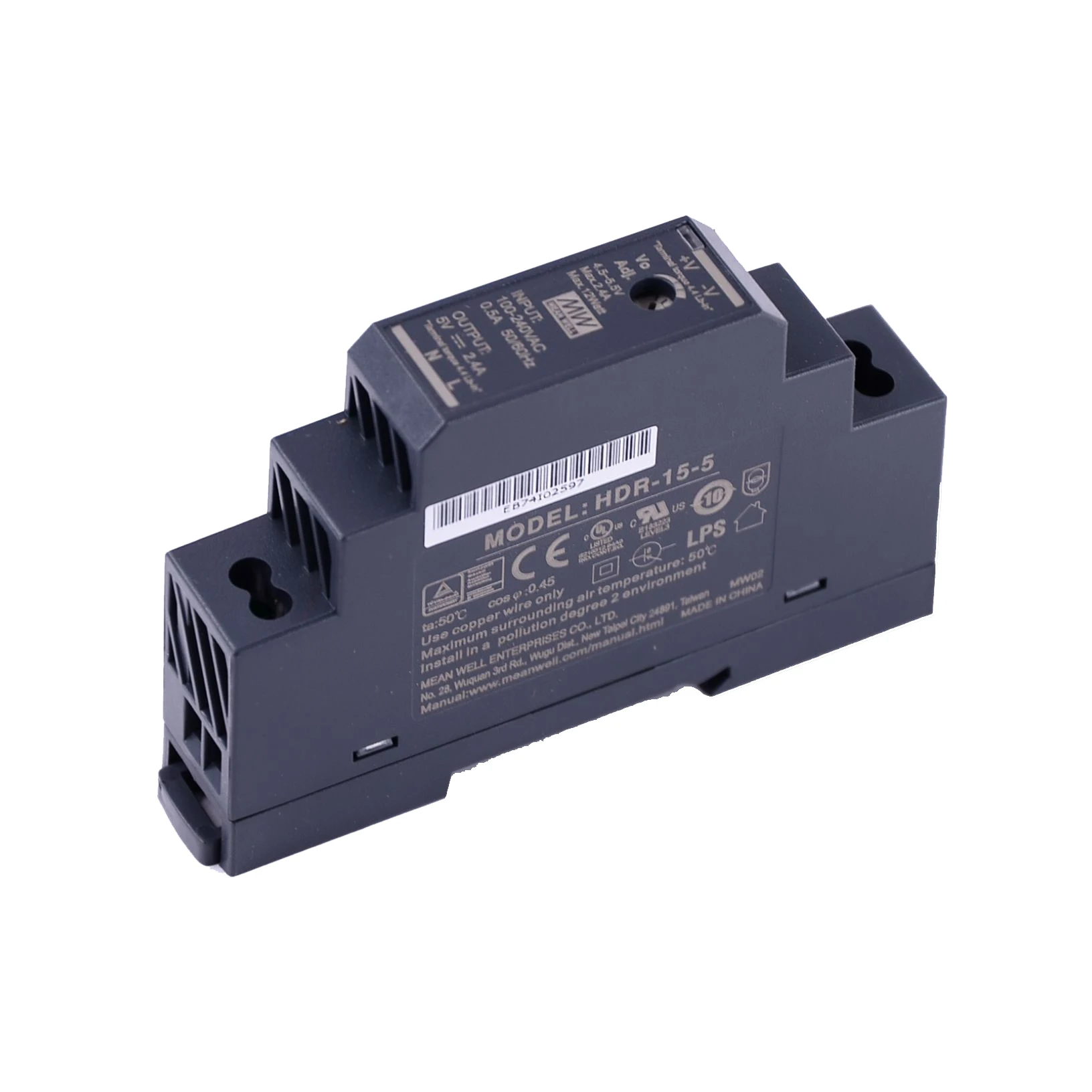 Оригинальный Mean Well HDR 15 5 DC 5V 2.4A 12W meanwell ультратонкий ступенчатая форма DIN Rail источник питания|Импульсный