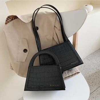 

Vintage Alligator Shoulder Bags Women Luxury Pu Leather Handbags Female Crocodlie Pattern Messenger Bags 2019 New Ladies Flap