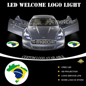 

Car Door Step Courtesy Welcome Light Projector Laser Brazil Map Flag GOBO Logo Light Ghost Shadow Puddle Emblem LED Spotlight