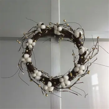 

Artificial Flowers Cotton Wreath Spring Wreath Outdoor for Front Door Q39B