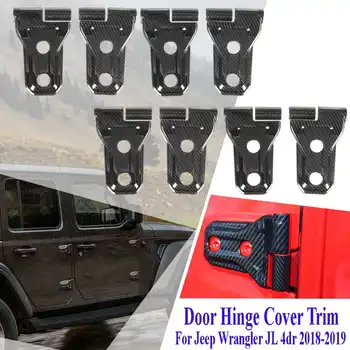 

8PCS Carbon fiber Car Door Hinge Cover Trim ABS For Jeep for Wrangler JL 4dr 2018 2019