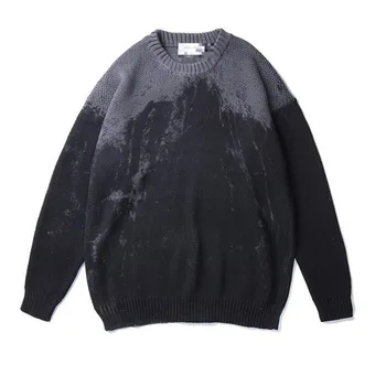 

WOMENGAGA Women Sweater Color Matching Pullovers Sweaters Plus Size Black White Casual Loose Knit Sweaters Women 2019 New XX175