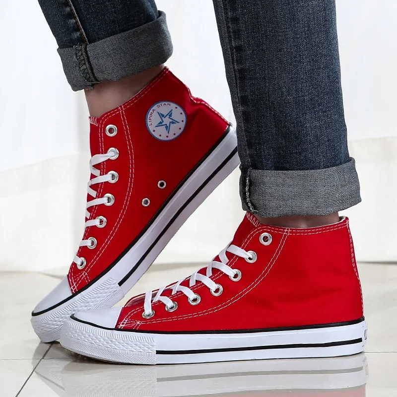 

2019-Spring And Autumn Hight-top Basic Couples Canvas Shoes