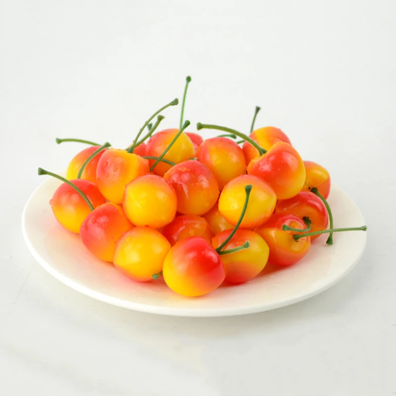 50 X искусственные фрукты искусственная вишня поддельная еда кухня обеденный стол домашний дисплей