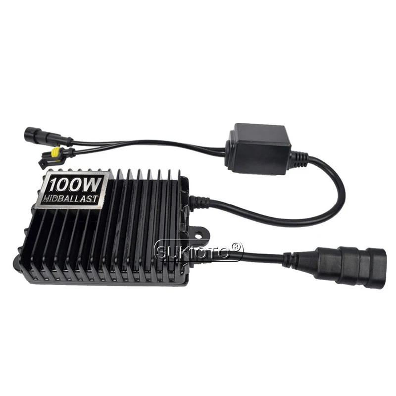 SUKIOTO High Power 12V 100W H4 HiLo HID Xenon Bulb Kit HID Slim Digital Ballast Ignition H4-3 Bi-Xenon Headlight Kit Car Syling (1)