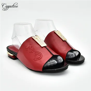 

Fashion lady red lowe heel slipper hot sale shoes 78-1 heel height 2.5 cm, 5 color on sale