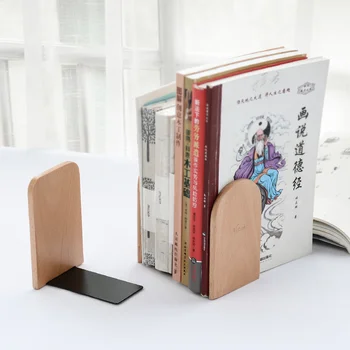 

JIANWU 2pcs/set Simple creative Wooden Bookends desktop storage rack
