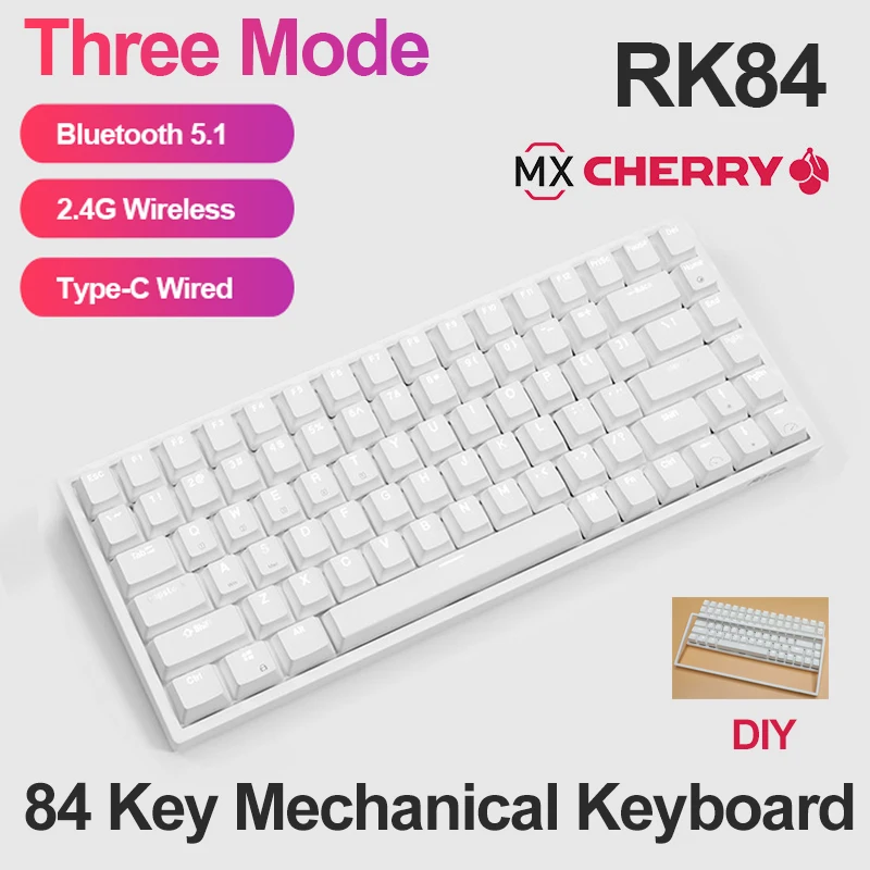 Clavier mécanique sans fil 84 touches, noir de carbone,  Bluetooth/2.4G/type-c, trois Modes pour ordinateur de bureau et portable -  AliExpress