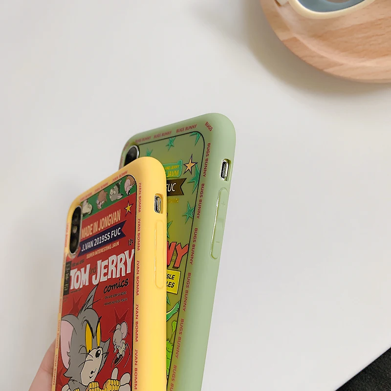 Мягкий силиконовый чехол для телефона Tom and Jerry Bugs Bunny для Apple iPhone 6 Plus 7plus 8 8plus X XS XR MAX 11 Pro, чехол с котом