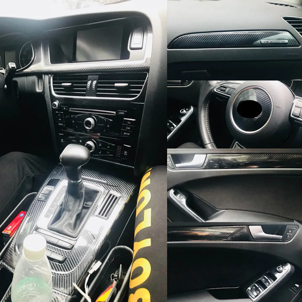 Für Audi A4 B8 2008-2016 Innen Zentrale Steuerung Panel Tür Griff 3D/5D  Carbon Faser Aufkleber Decals auto styling Zubehör - AliExpress