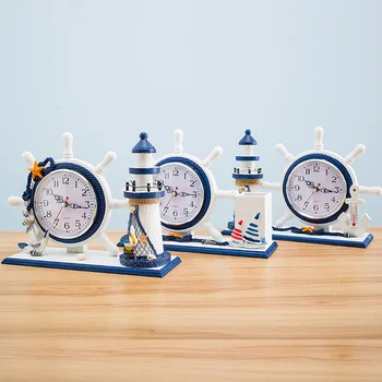 

Creative Desk Clock Small Clock Living Room Bedroom with Pen Container Table Clock Wood Multi-functional Clock Mute Desk Clock