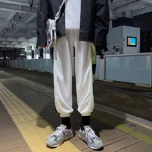 Осенние новые штаны для бега, мужские Модные контрастные цветные повседневные спортивные штаны, мужские уличные свободные брюки в стиле хип-хоп, мужские спортивные штаны