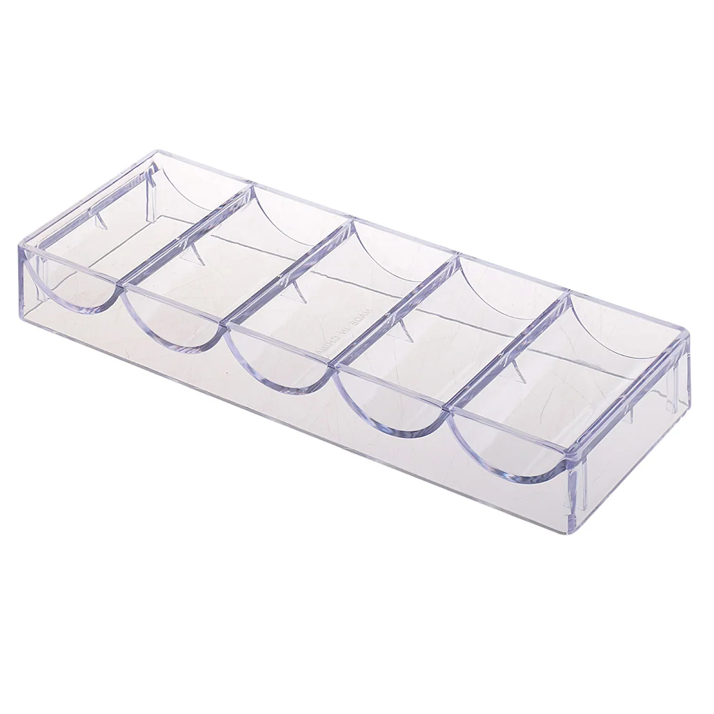 Poker Chips Tray Case Box Holder Durable Clear Acrylic No Lid 100 Chips Poker Chips