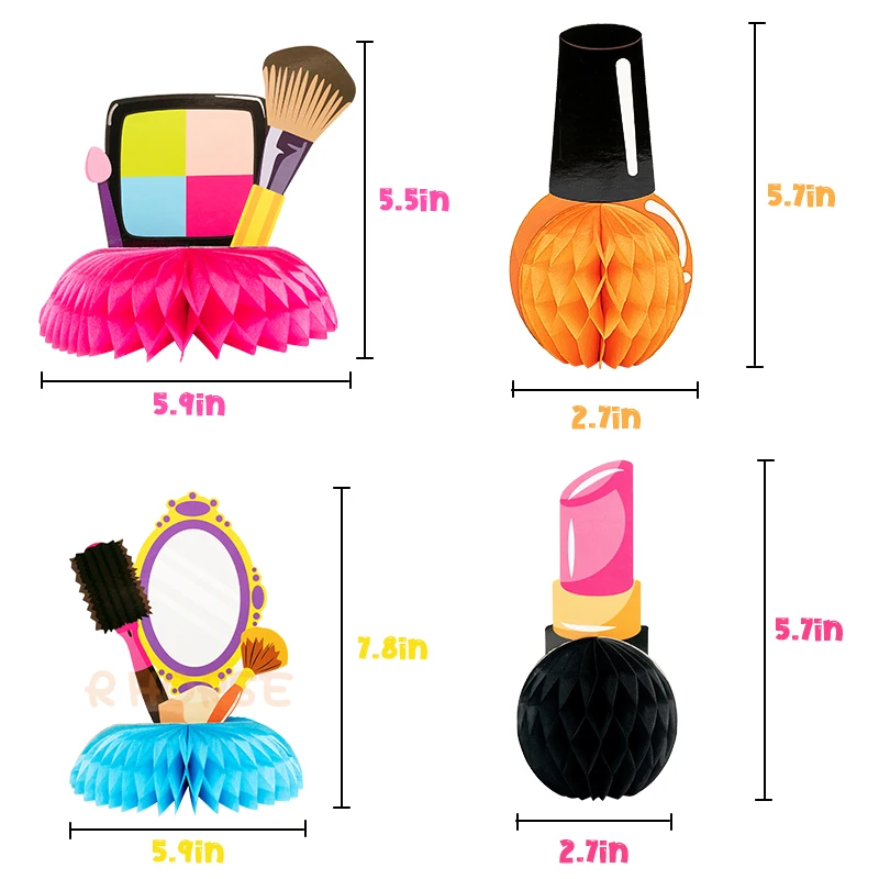 6 pçs/set Cartão Cartão de Aniversário Decoração Do Bolo Beleza Série  Maquiagem Batom Olho Produtos