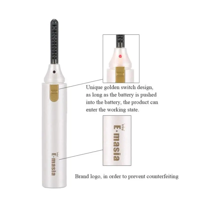 Electric Heated Eyelash Curler Long Lasting Eyelash Perming Curling Extension 360 Degree Rotation For Women Makeup Tool 1Pcs