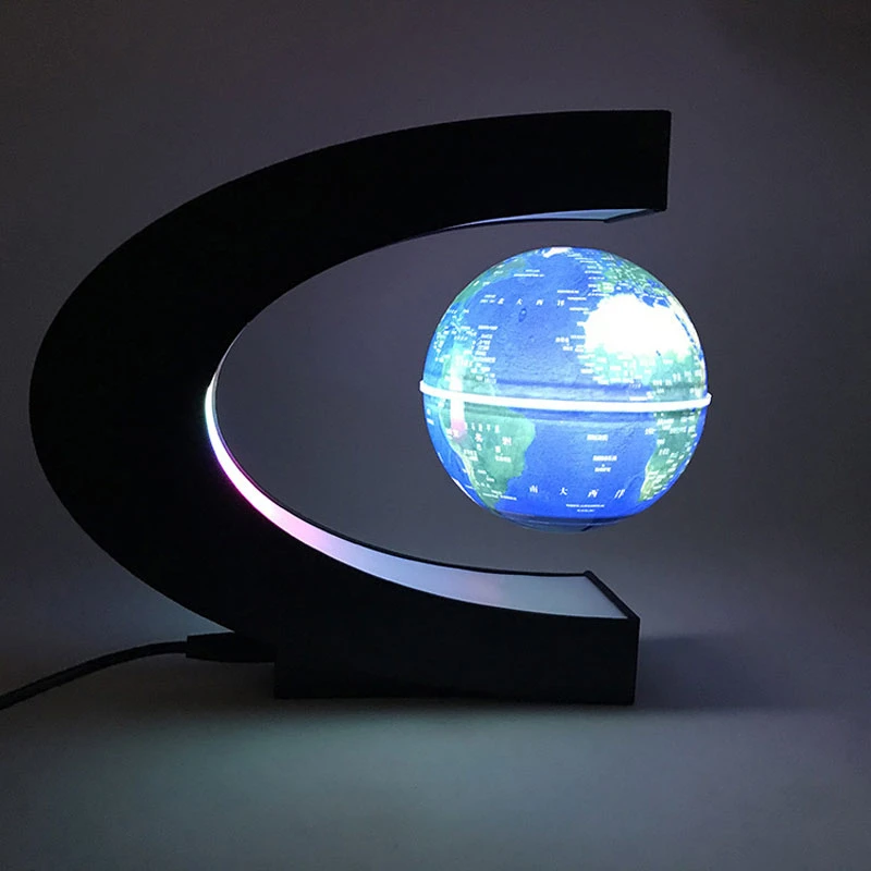 Magnetic Levitation Globe Night Light Floating World Map Ball Lamp Office Home