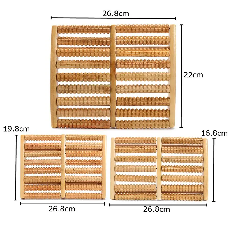Деревянный ролик для ног Уход за деревьями рефлекторный массаж расслабляющий рельефный массаж, 8 рядов(большой размер и две ноги