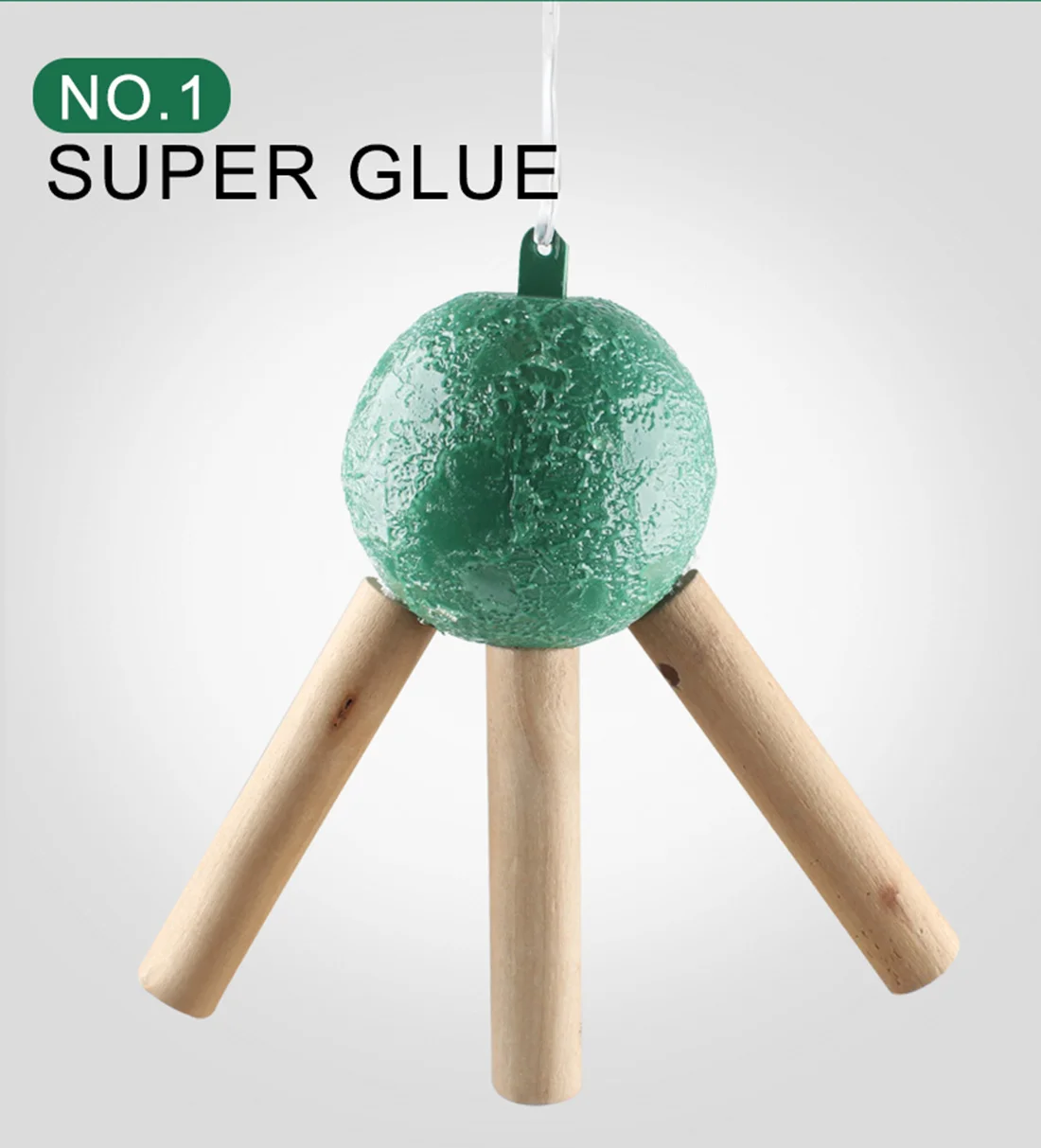 Boule piège à mouches des fruits adhésive avec support et LED main image 1