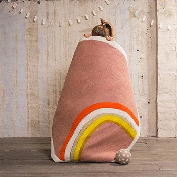 

Baby Rainbow Play Mats Kids Crawling Carpet Floor Rug Baby Bedding Cartoon Blanket Cotton Game Pad Children Room Decoration