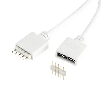 

LED Strip Splitter Connector 5 Pins 1 to 2 Y- Splitter Cables for 5050 3528 RGBW LED Light Strip with 6 Male 5-pin Plugs jk615