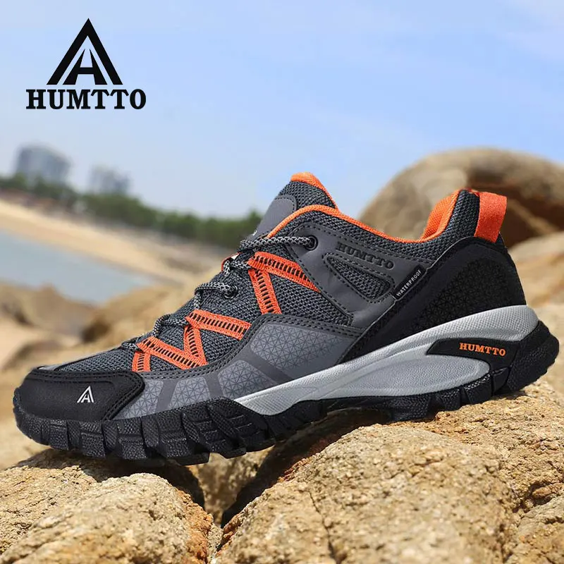 Hiking Shoes Mens Breathable Lace Up Trekking Boots Cushioning Outdoor Climbing Tourism