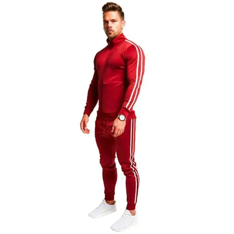 

2019 New fashion Print Men Sport Set Spring Tracksuit long Sleeve Hoodie Sweatshirt GYM Fitness Pants Workout Running Suit