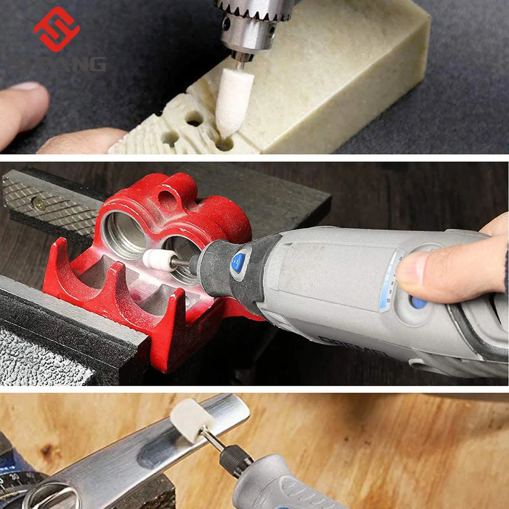 QUARKZMAN Filz Polierbits 40-tlg - 10mm Kopf 1/8" Schaft Für Drehwerkzeuge