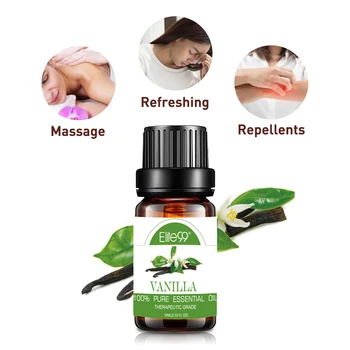 

Elite99 10ml Vanilla Essential Oils Repellents for Diffusers Aromatherapy Skin Care Body Massage Oil Refreshing Essential Oil