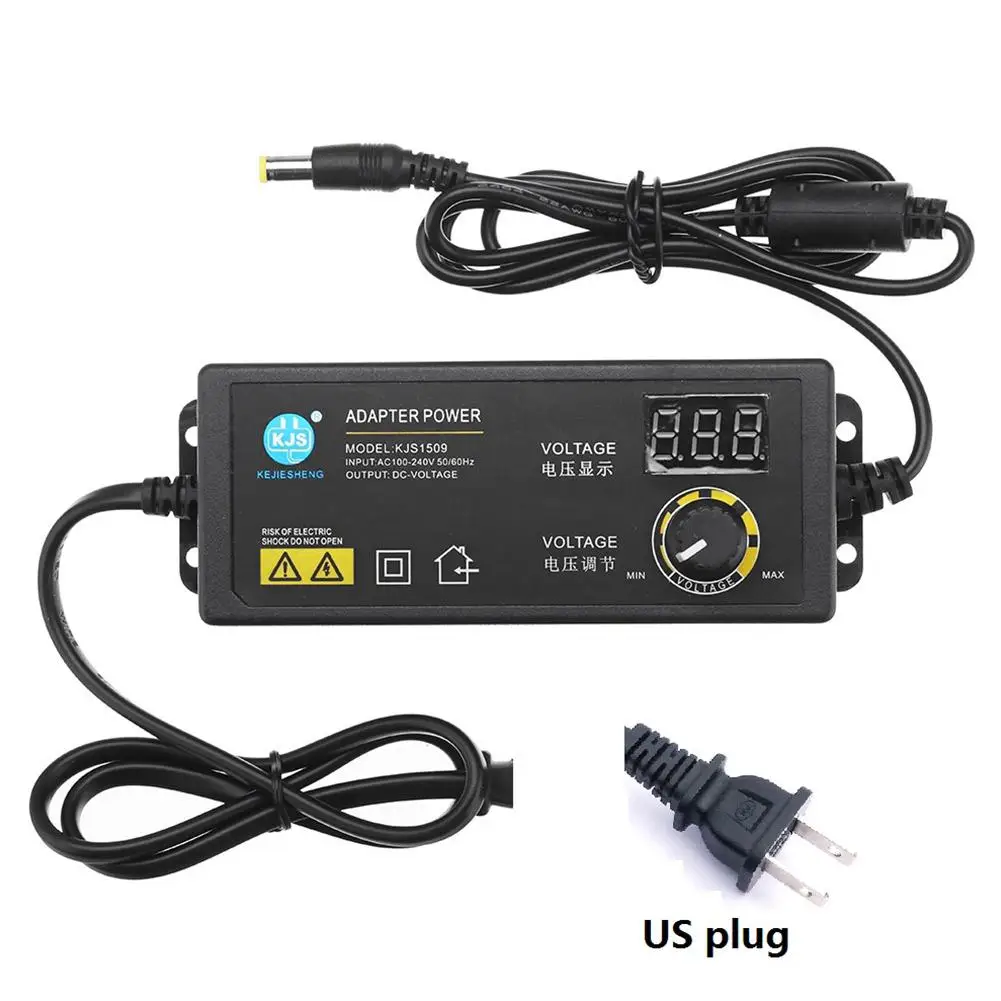 AC/DC Adjustable Power Adapter Supply 3-36V 60W Speed Control LED Display US 