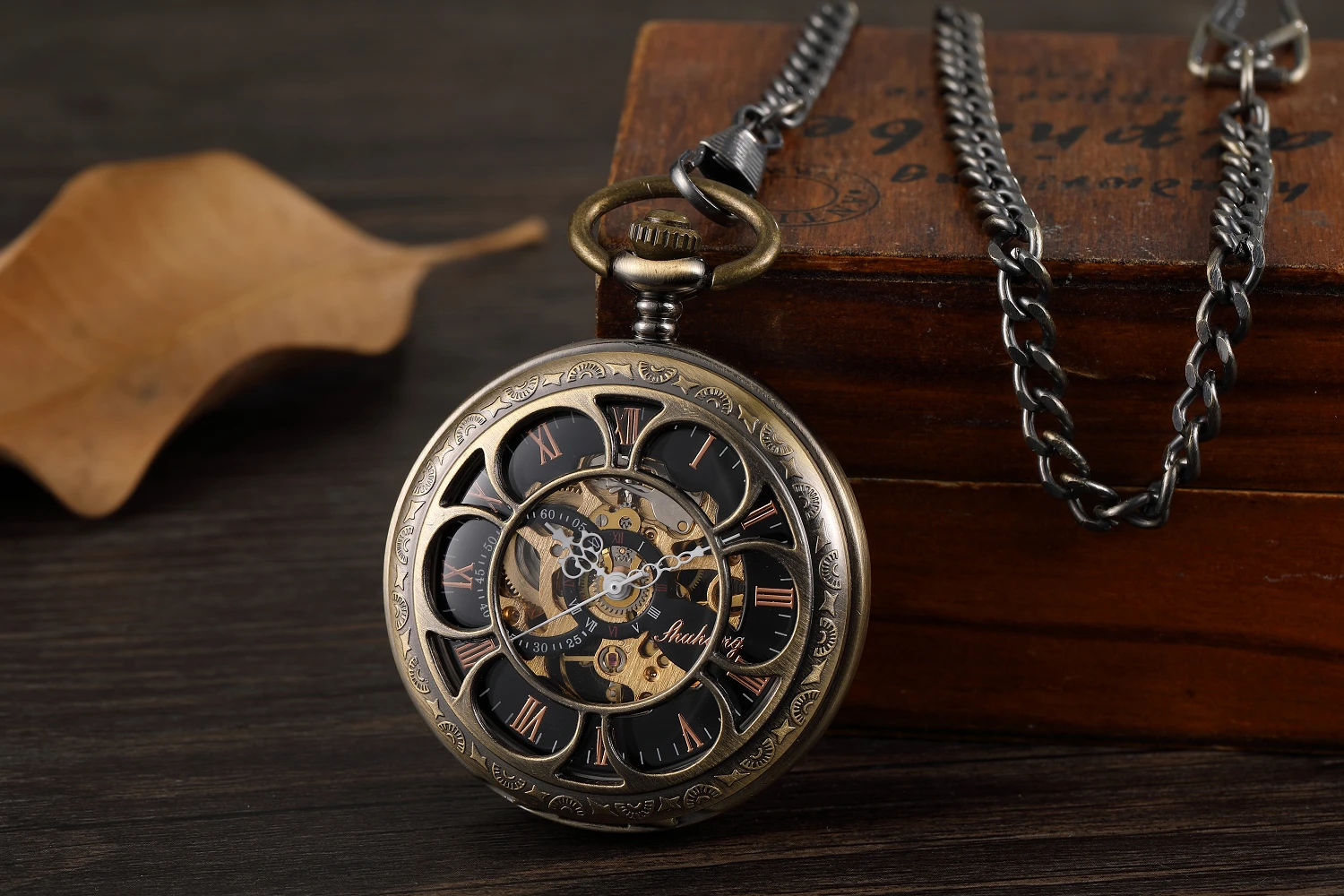 Retro Vintage Copper Pocket Watch Necklace Chain Pendant Antique Steampunk Mens Quartz Pocket Watches  New 2023