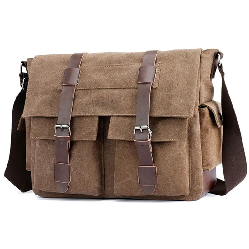 

Men's Bags Briefcase Handbag Canvas Laptop Bags Vintage Casual Large Travel Bag Male Shoulder Messenger Crossbody Bag