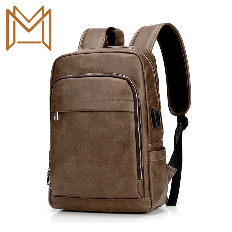 

Man Charge Trend England Skin Both Shoulders Backpack Youth Commute Office Pu Waterproof Travelling Bag